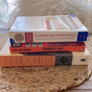 Set of 3 Books |Guns, Germs, &Steel |America & the Age of Genocide | Children..